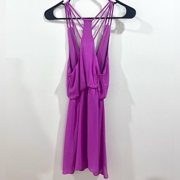 Lush mauve triple strap racerback chiffon dress size medium - Picture 5 of 7